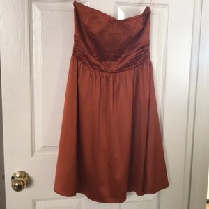 Burnt orange Limited semi-formal strapless dress
